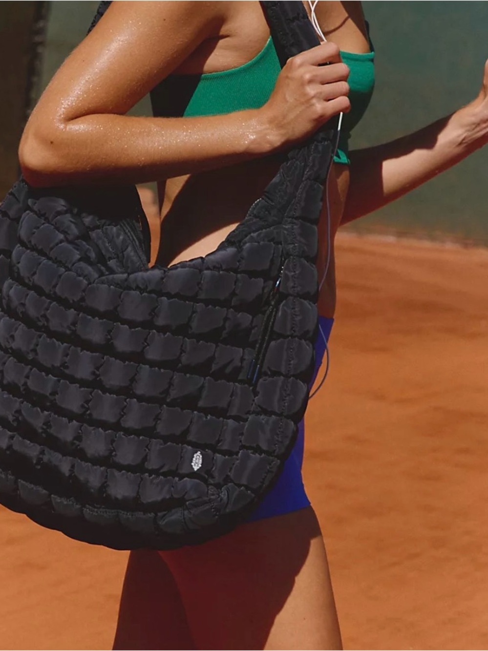Free People Quilted Black Bag- Lightweight Everyday Tote